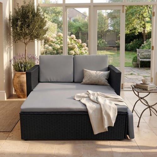 Elegant love bed - bed, rattan
