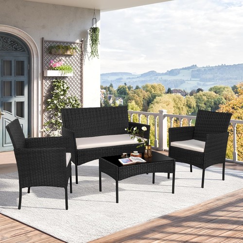 Rattan garden furniture set - garden, 4