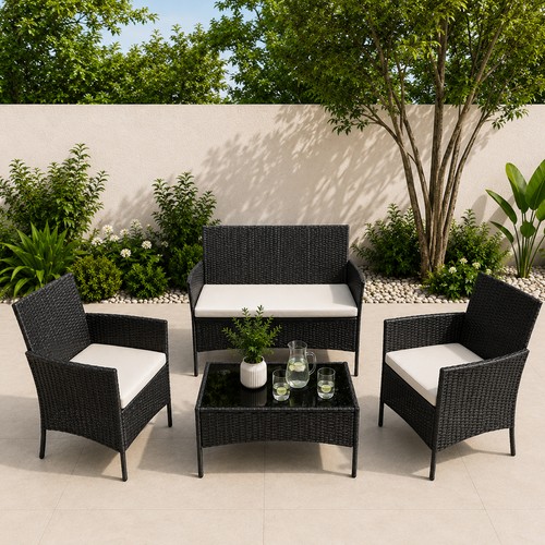 Rattan loveseat sofa - loveseat, set