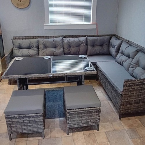 Corner rattan garden - rattan,