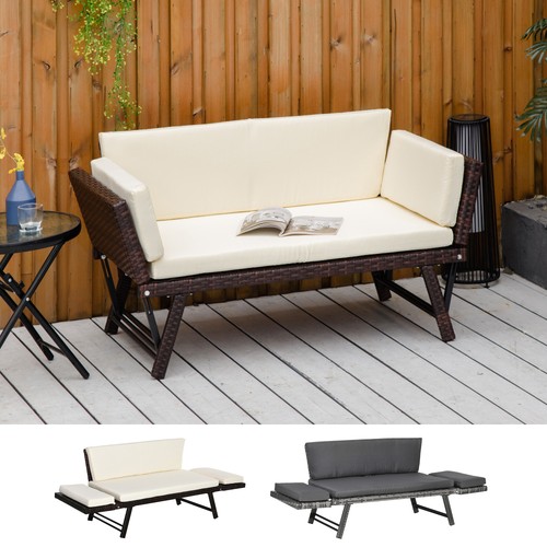 Rattan folding daybed - in, 1