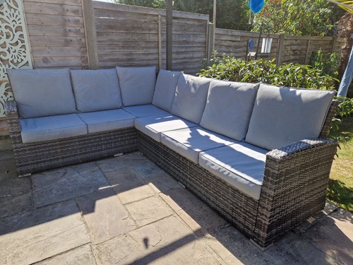 Rattan grey garden seater - 6,