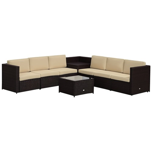 Outsunny 8pcs patio rattan - patio,