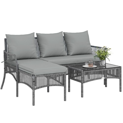 Outsunny piece rattan - outsunny, 3