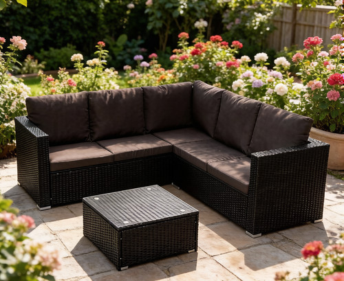 Rattan garden furniture - rattan, corner