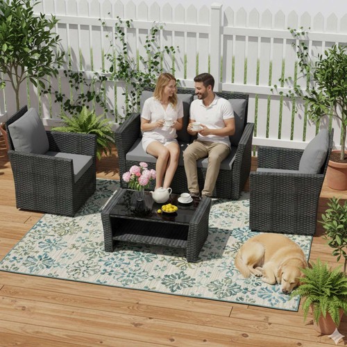 Rattan furniture set 4pcs - set,