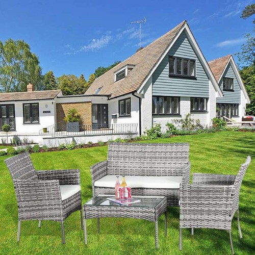 Rattan garden furniture set - furniture,