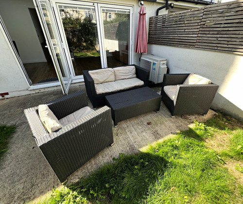 Piece black rattan wicker - 4-piece,
