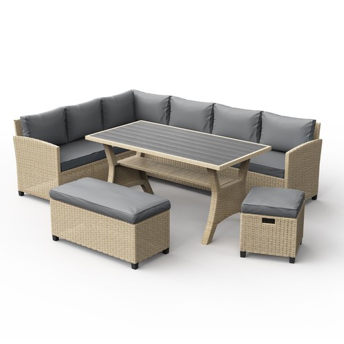 Rattan garden furniture set 9 - rattan, set,