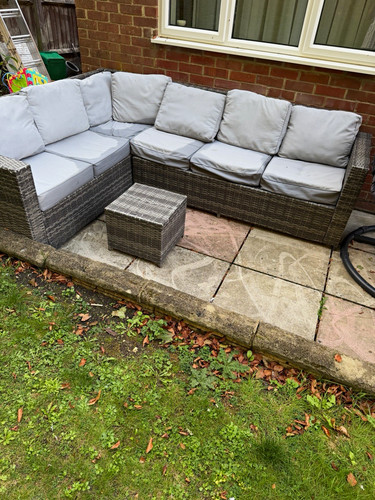 Rattan wicker garden corner - rattan/wicker,