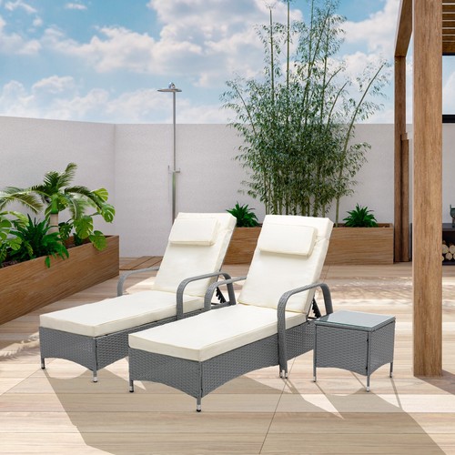 Garden rattan sun lounger - garden,