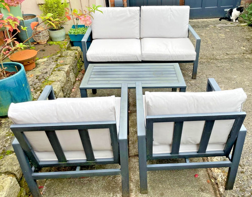 Piece grey metal garden - 4,