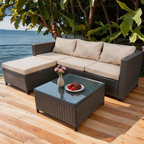 Shape rattan corner sofa 3x - l-shape,