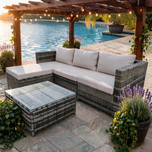 Seater rattan garden - rattan, corner